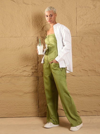 Women's Olive Solid Co-Ord Set