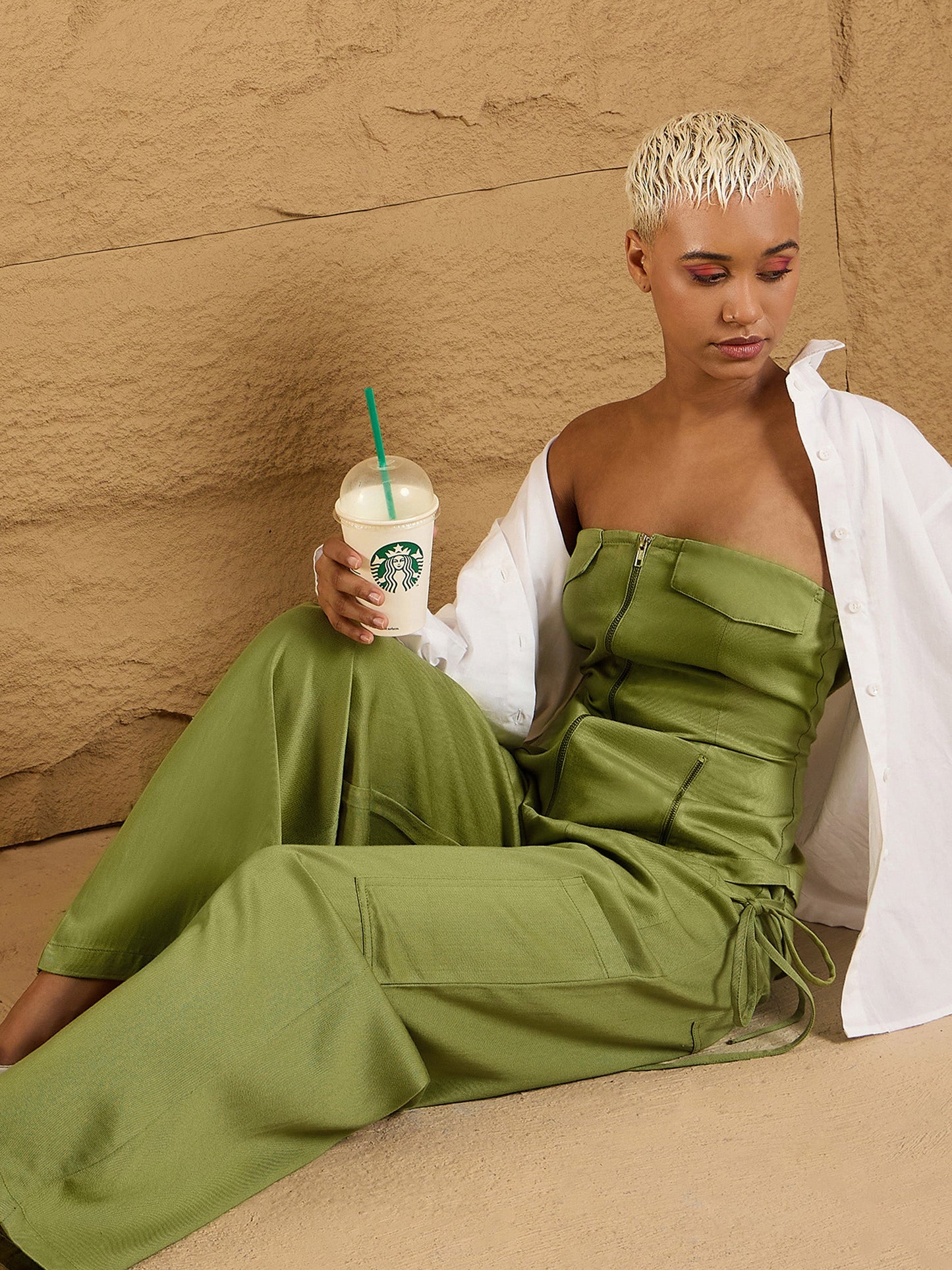 Women's Olive Solid Co-Ord Set