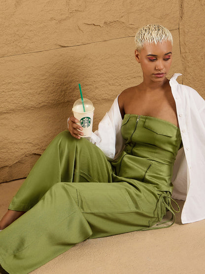 Women's Olive Solid Co-Ord Set