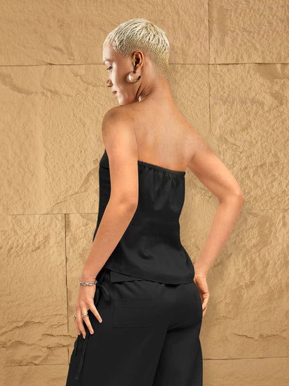 Women's Black Solid Top