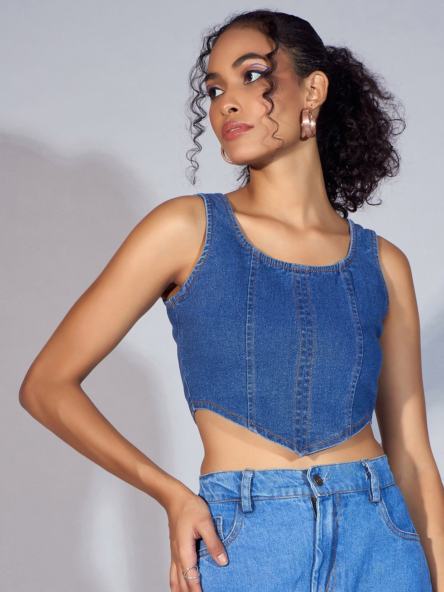 Women's Blue Denim Top