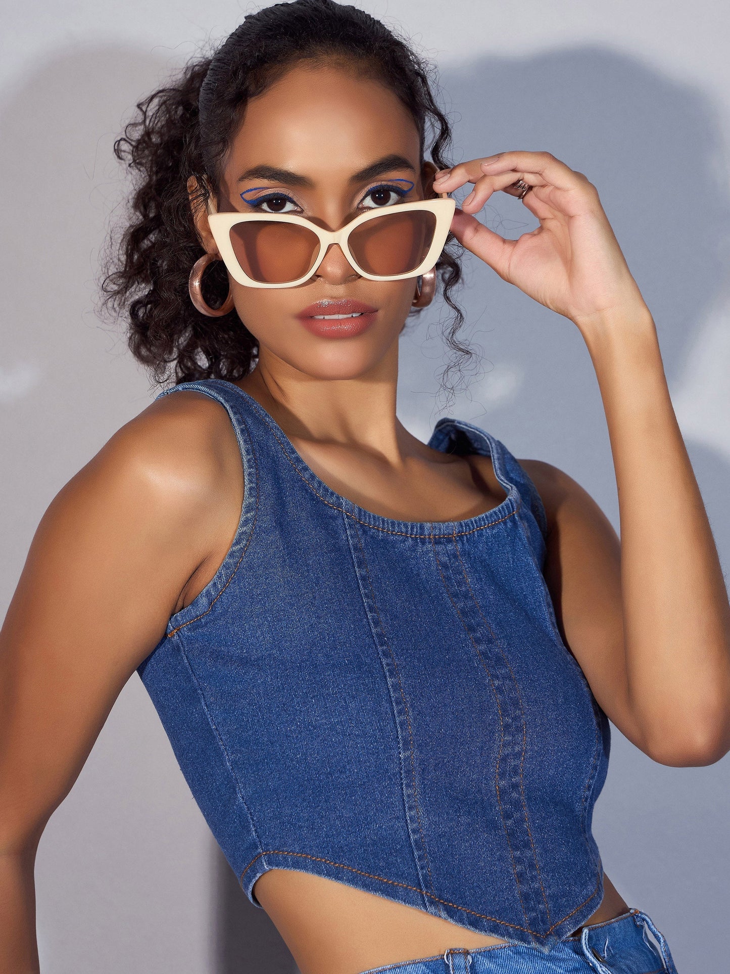 Women's Blue Denim Top