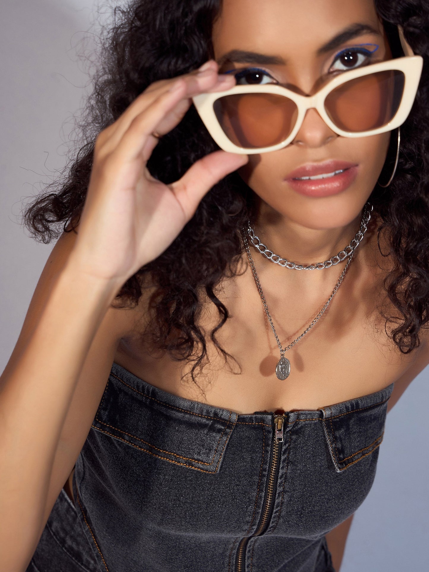 Women's Black Denim Top