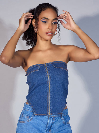 Women's Blue Denim Top
