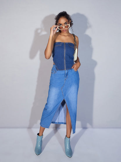 Women's Blue Denim Top