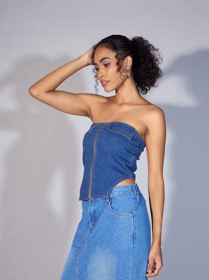 Women's Blue Denim Top