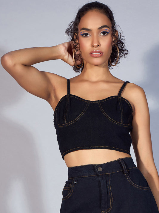 Women's Black Crop Top