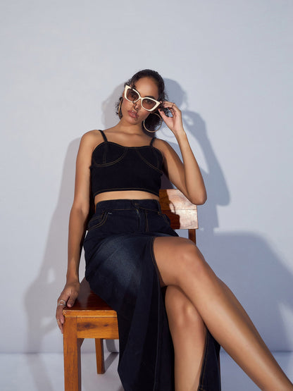 Women's Black Crop Top