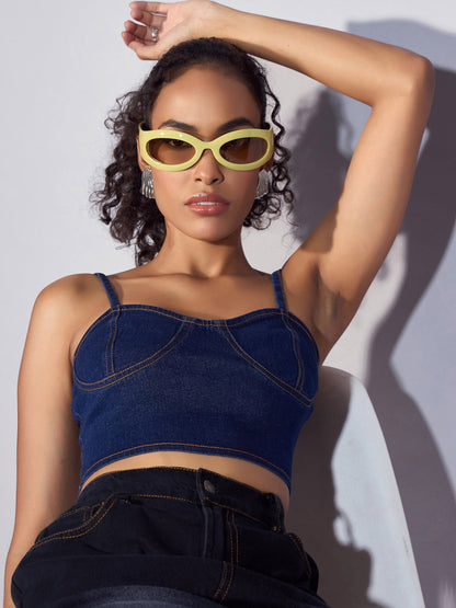 Women's Blue Crop Top