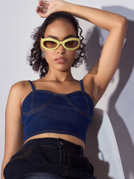 Women's Blue Crop Top