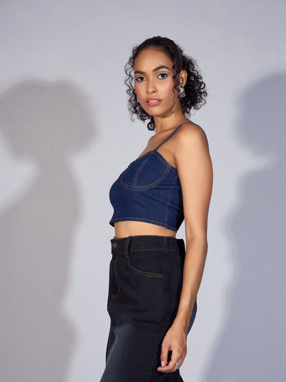 Women's Blue Crop Top