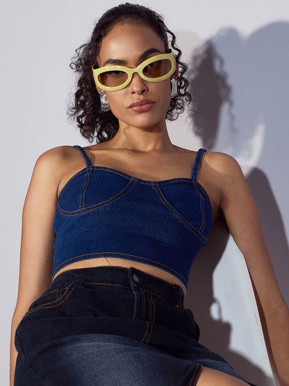 Women's Blue Crop Top