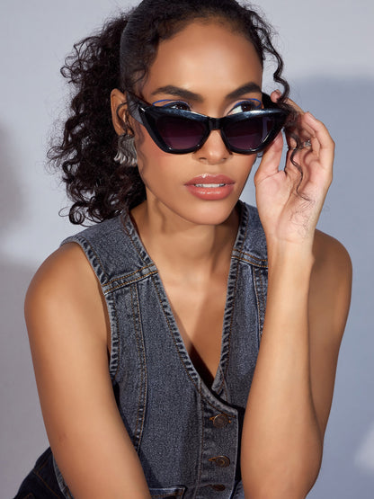 Women's Black Denim Top