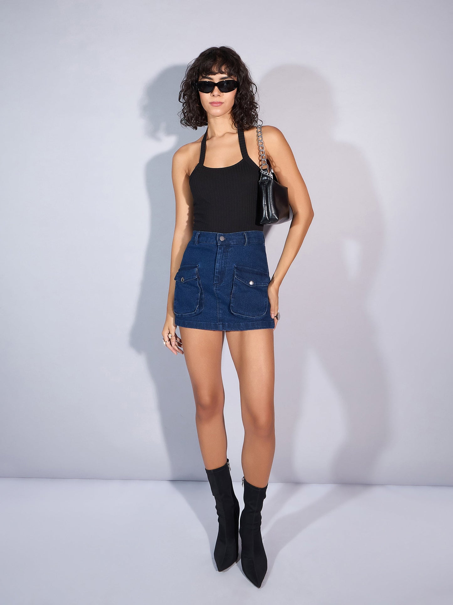 Women's Black Rib Top