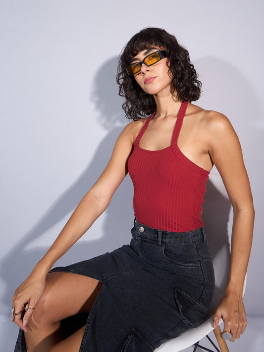 Women's Rust Rib Top