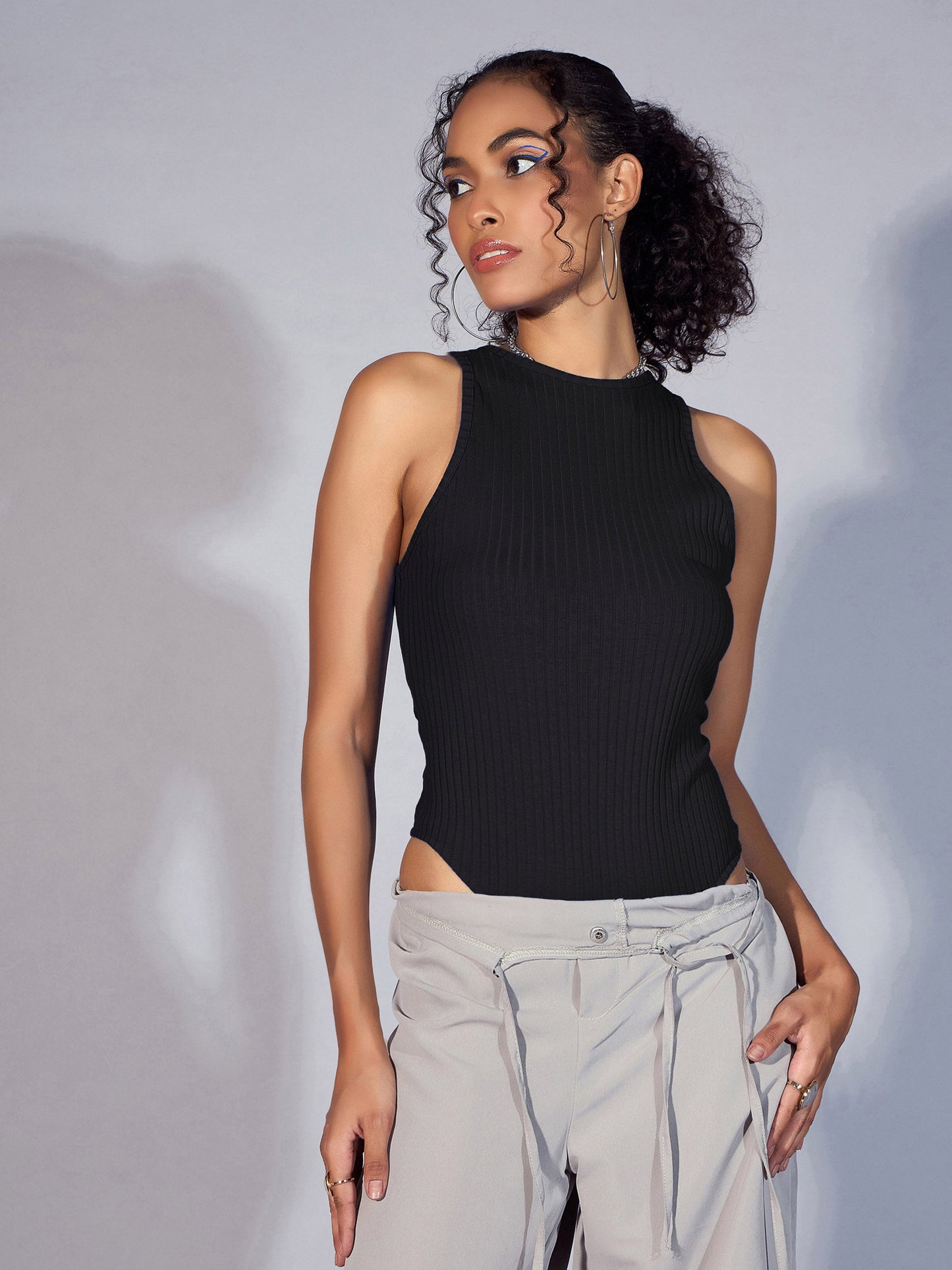 Women's Black Rib Bodysuit