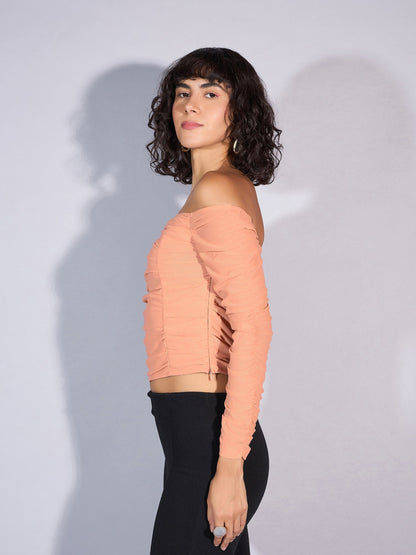 Women's Beige Solid Top