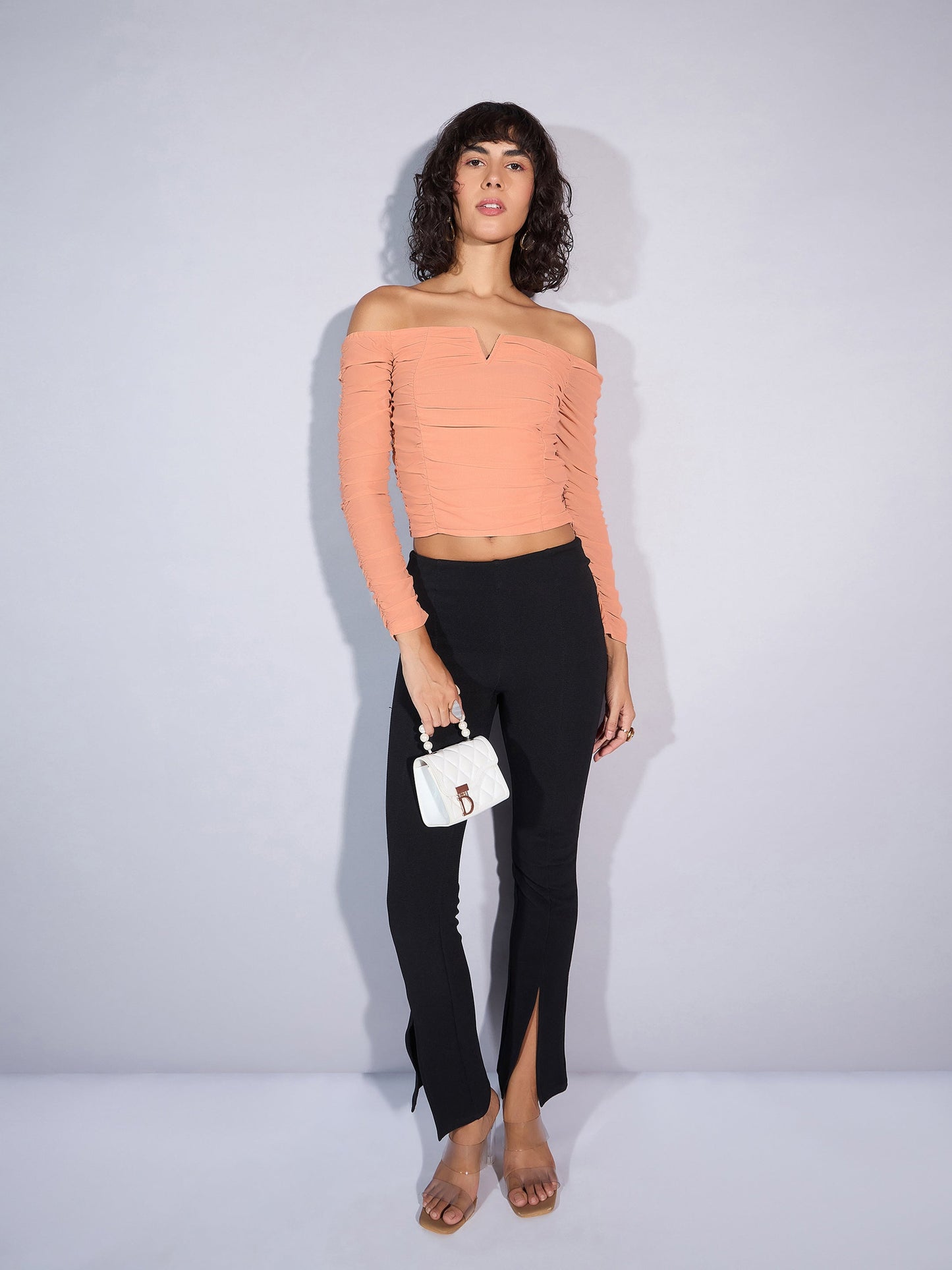 Women's Beige Solid Top
