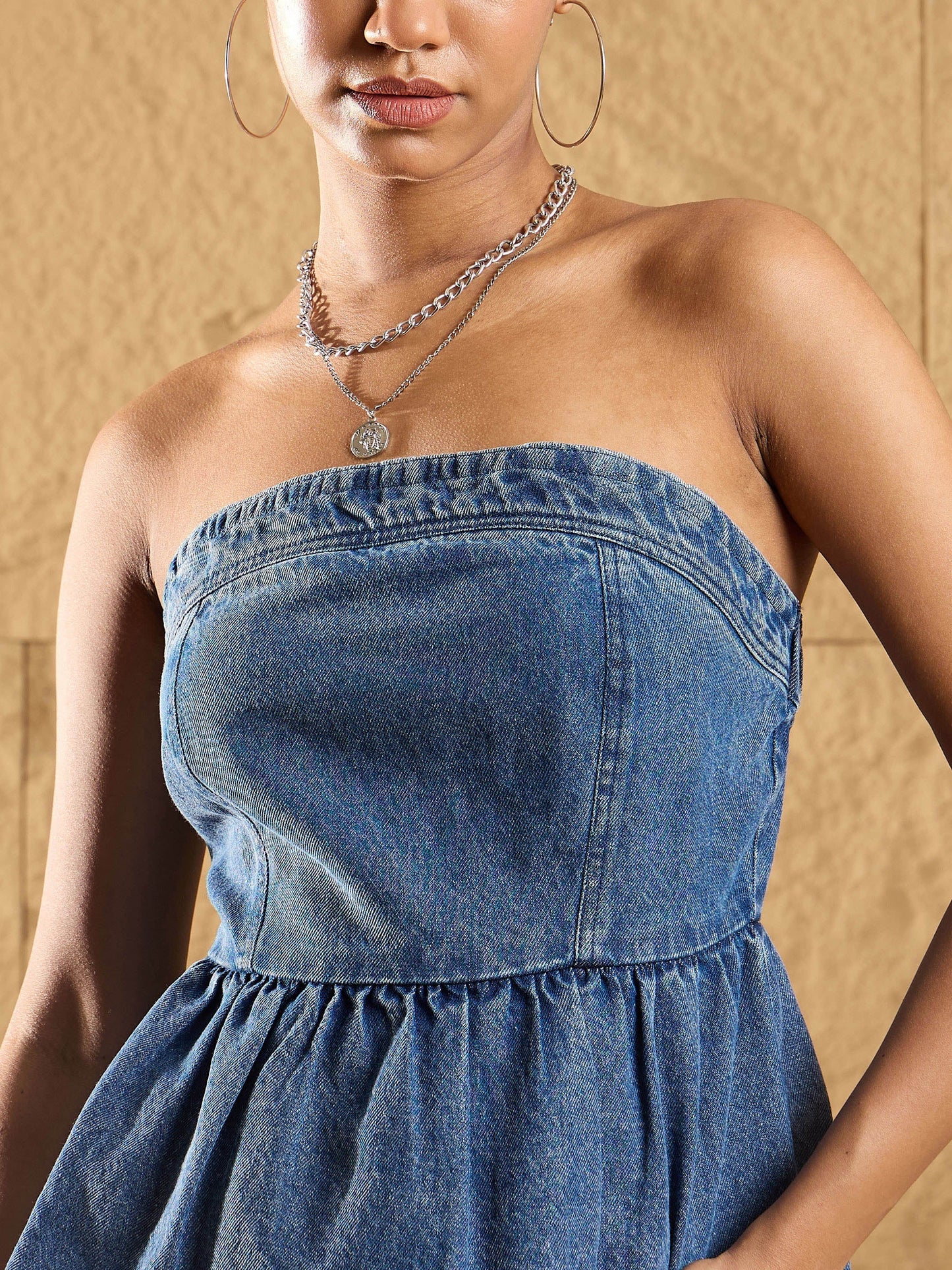 Women's Blue Solid Top
