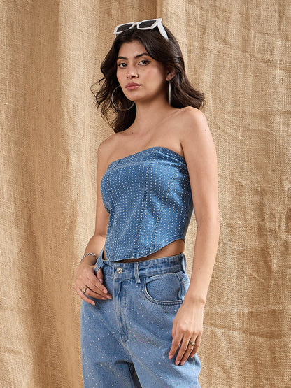 Women's Blue Wash Top