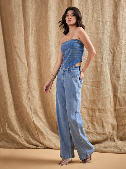 Women's Blue Wash Co-Ord Set