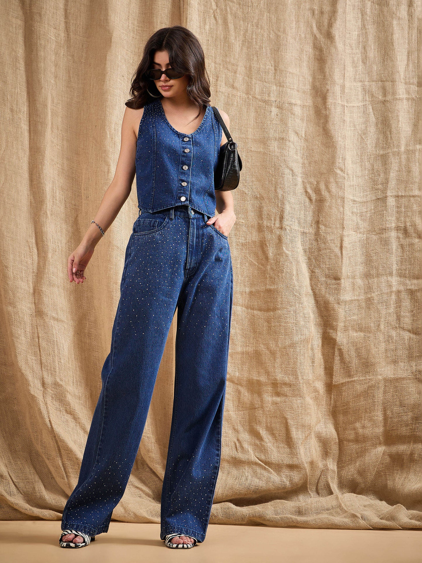 Women's Blue Denim Co-Ord Set