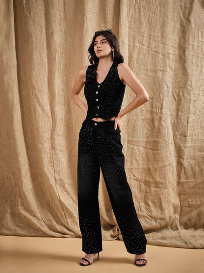 Women's Black Denim Co-Ord Set