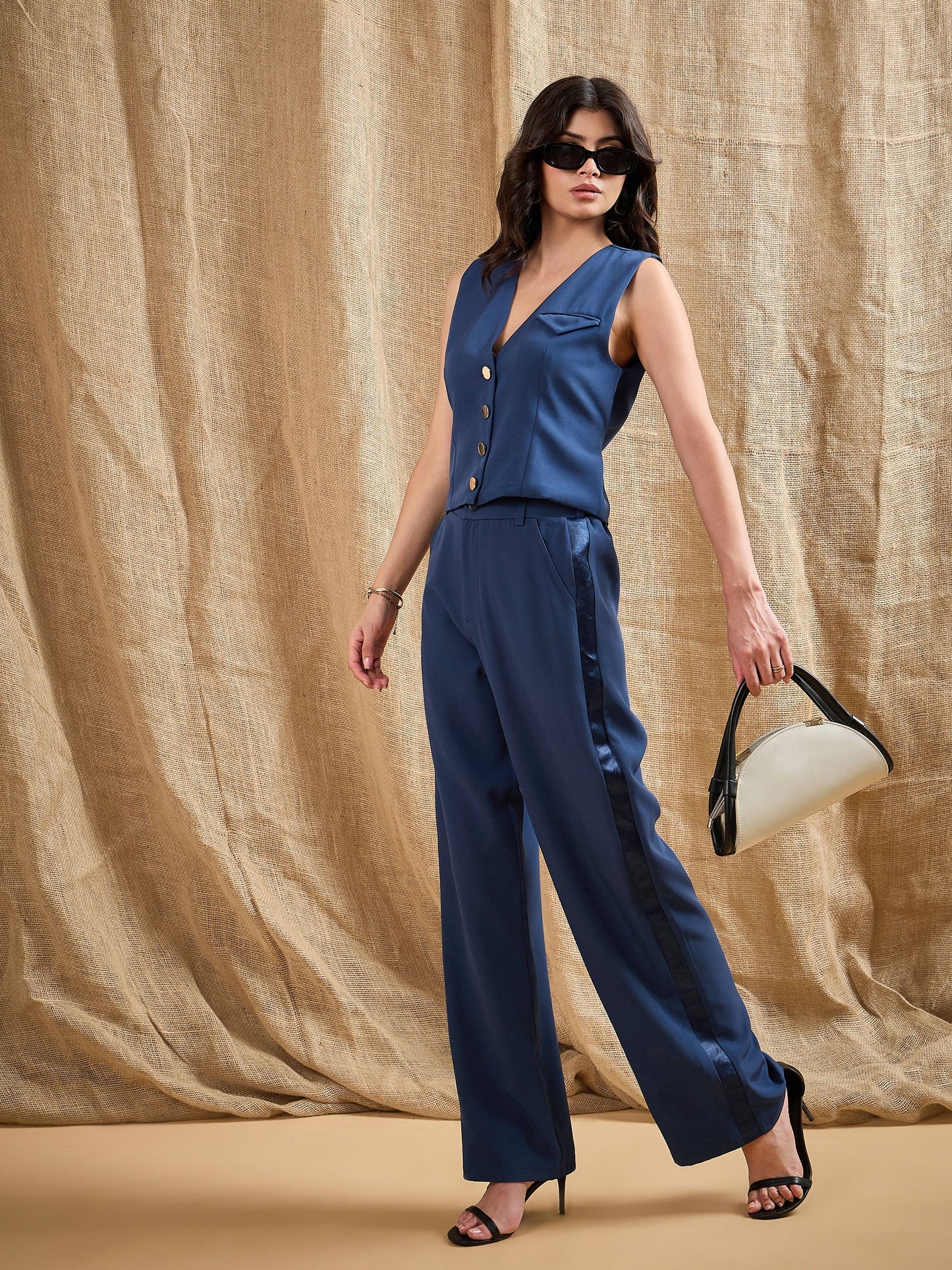 Women's Blue Solid Co-Ord Set
