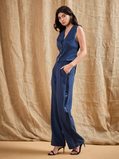 Women's Blue Solid Co-Ord Set
