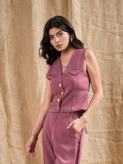 Women's Pink Solid Top