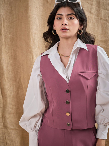 Women's Pink Solid Top