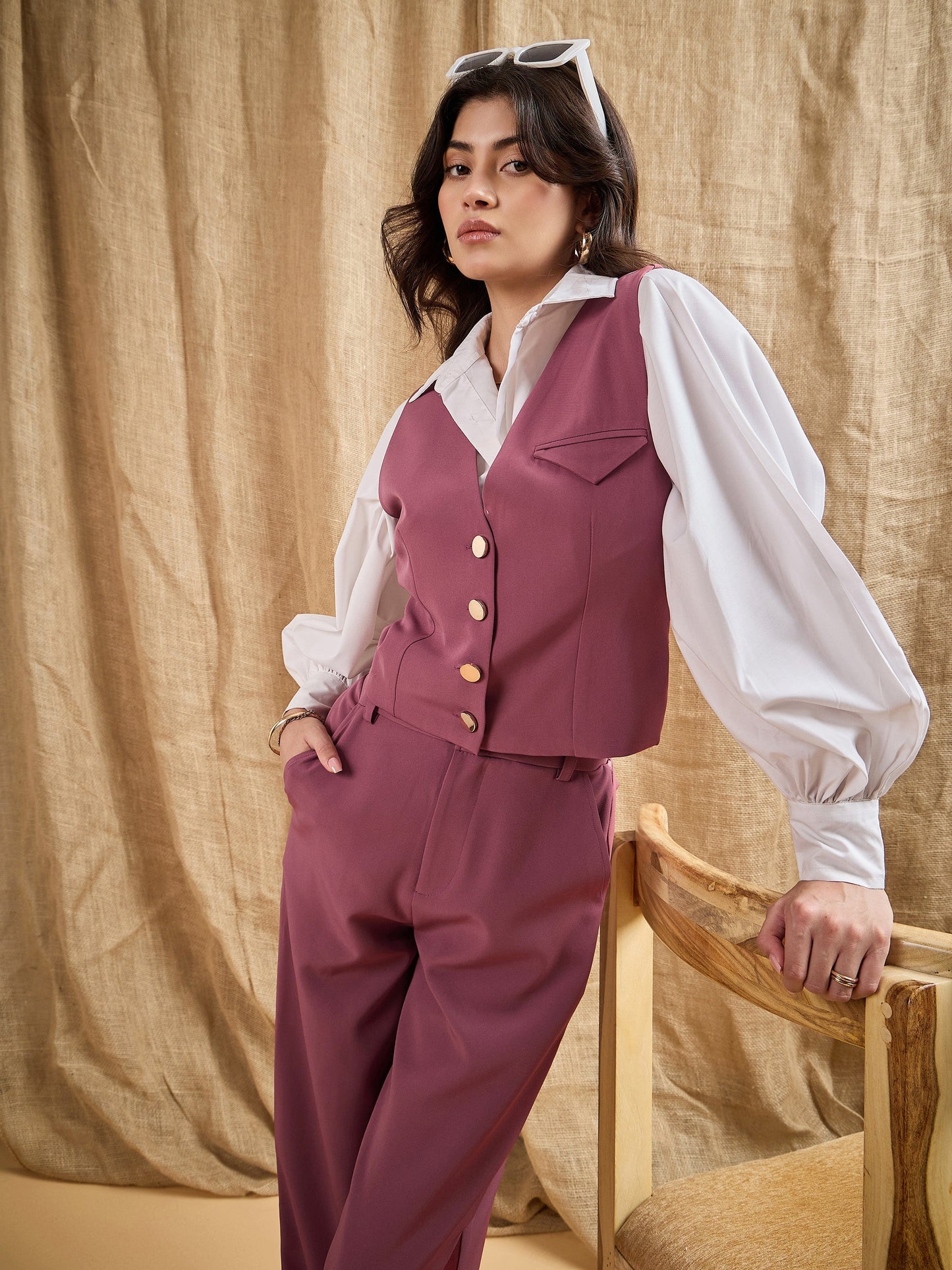 Women's Pink Solid Co-Ord Set