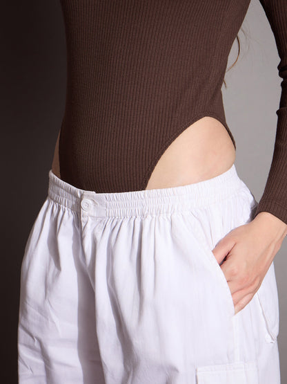 Women's Brown Rib Bodysuit
