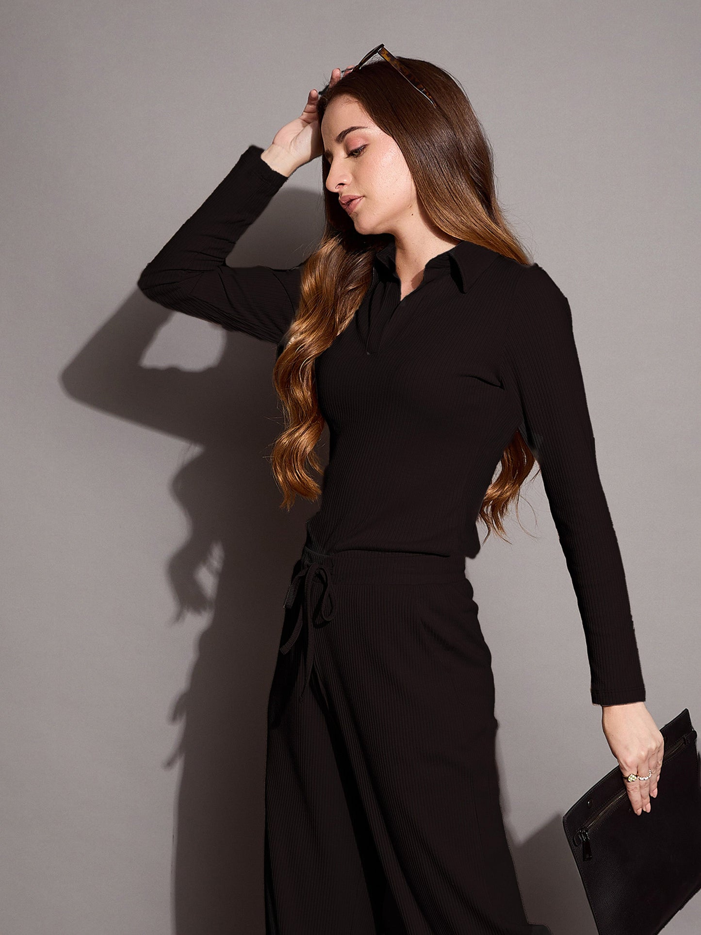 Women's Black Rib Top