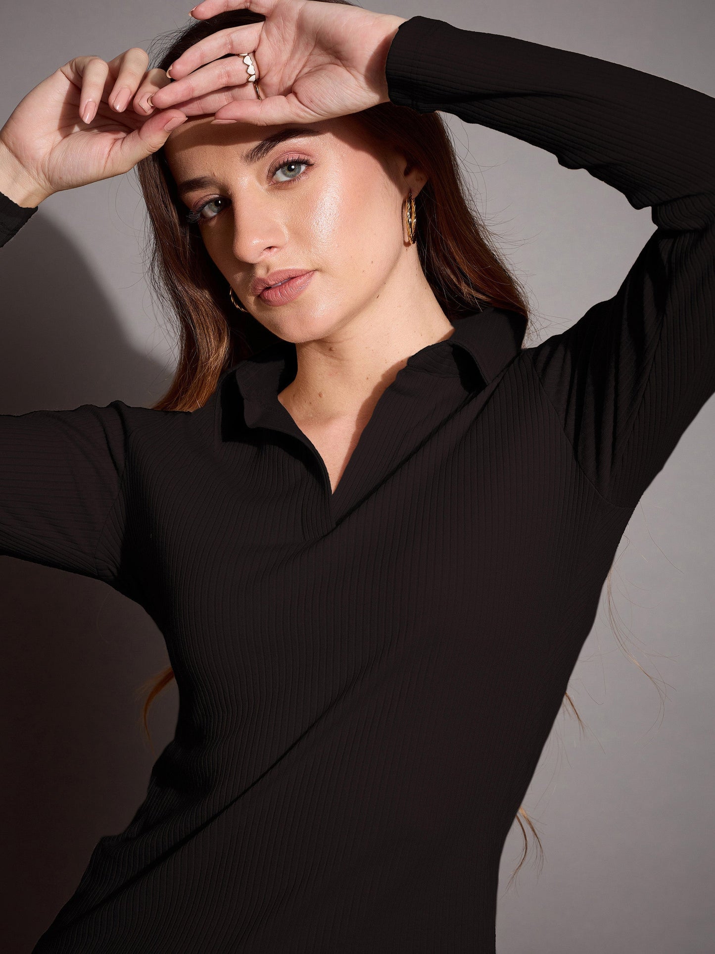 Women's Black Rib Co-Ord Set