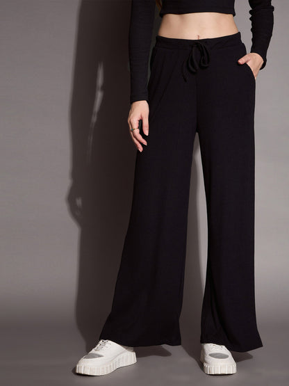 Women's Black Rib Co-Ord Set