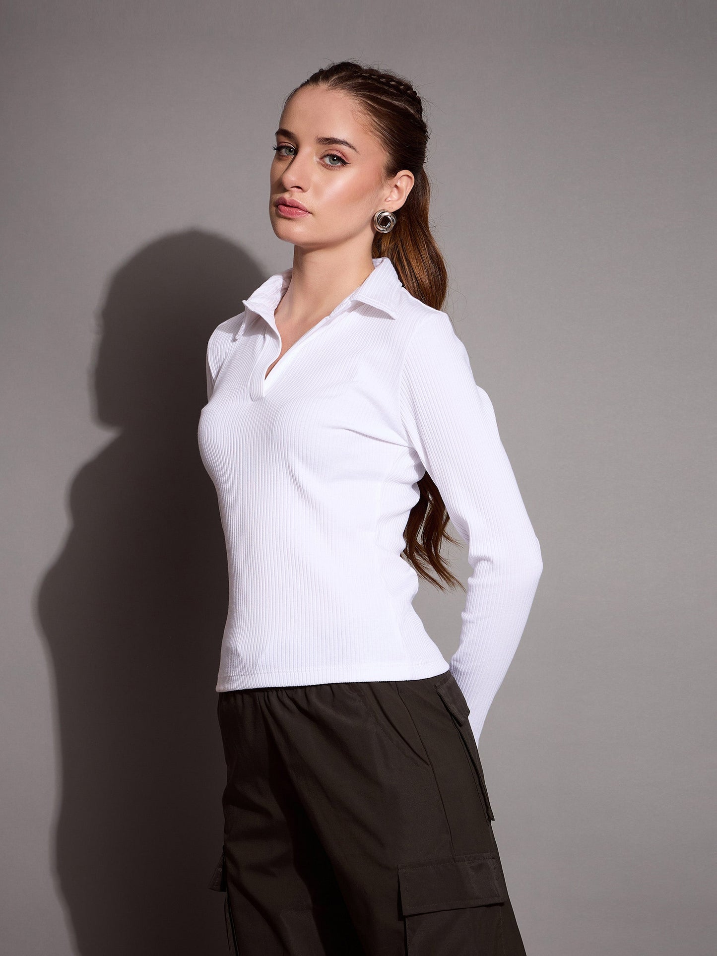 Women's White Rib Top