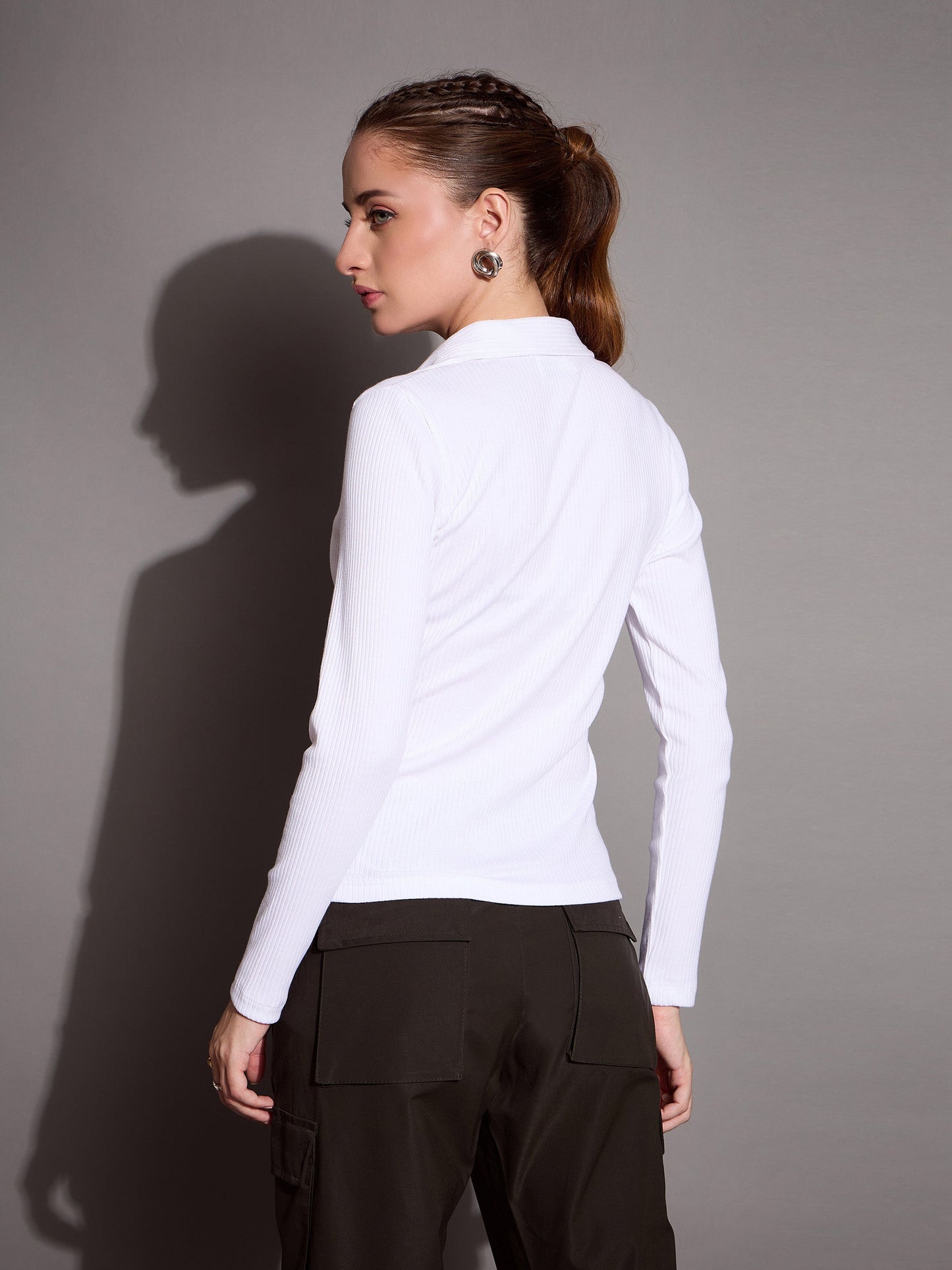 Women's White Rib Top