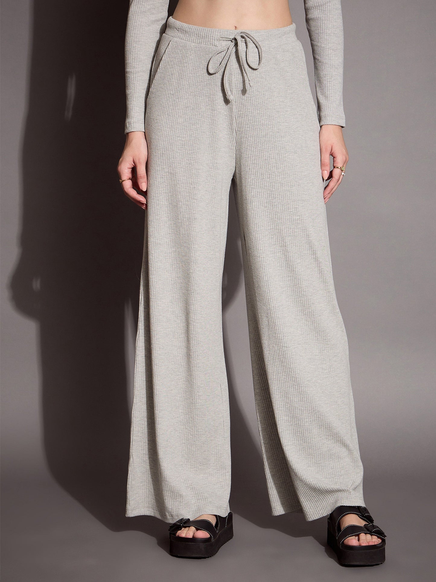 Women's Grey Rib Co-Ord Set
