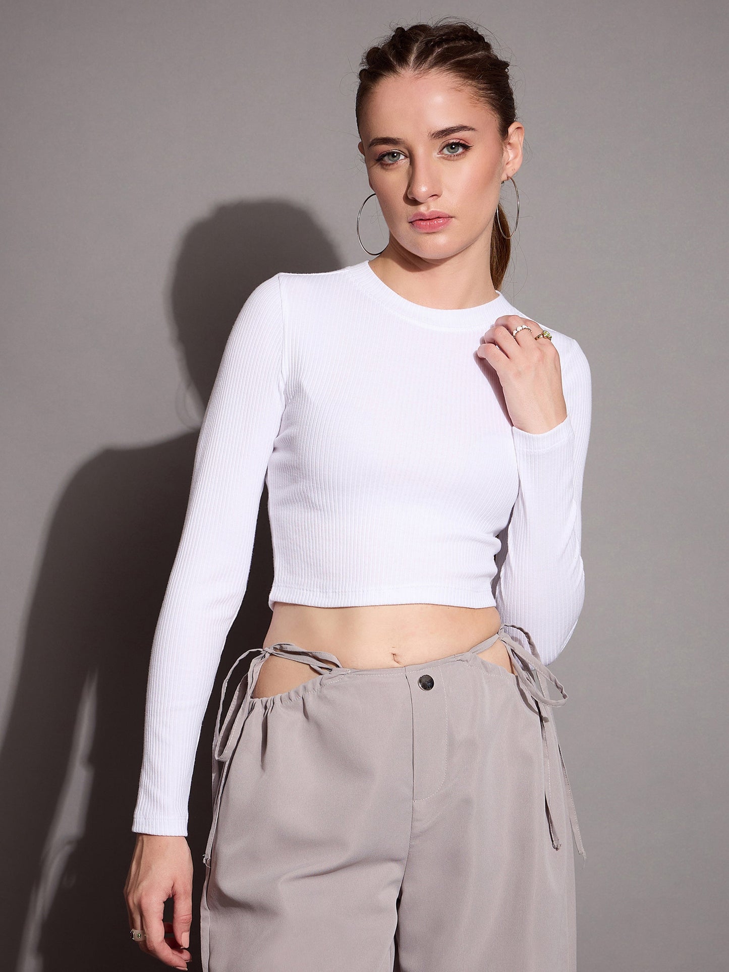 Women's White Crop Top