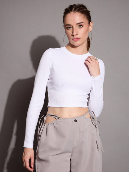 Women's White Crop Top