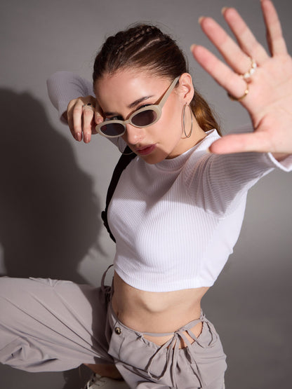 Women's White Crop Top
