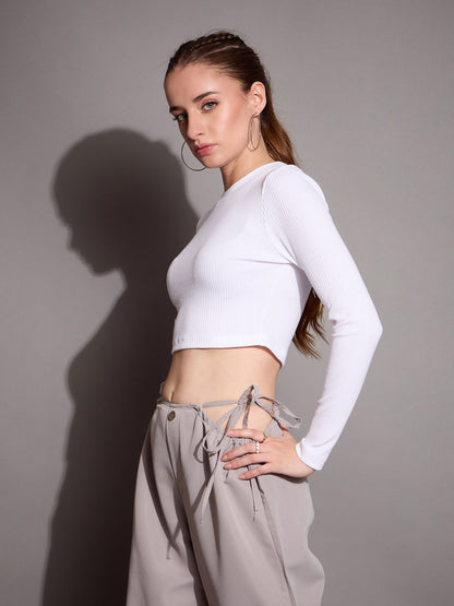 Women's White Crop Top