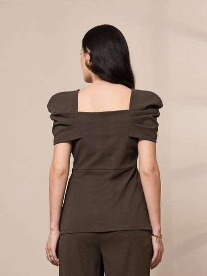 Women's Brown Solid Top