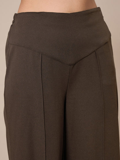 Women's Brown Solid Co-Ord Set