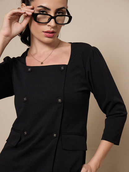 Women's Black Solid Co-Ord Set