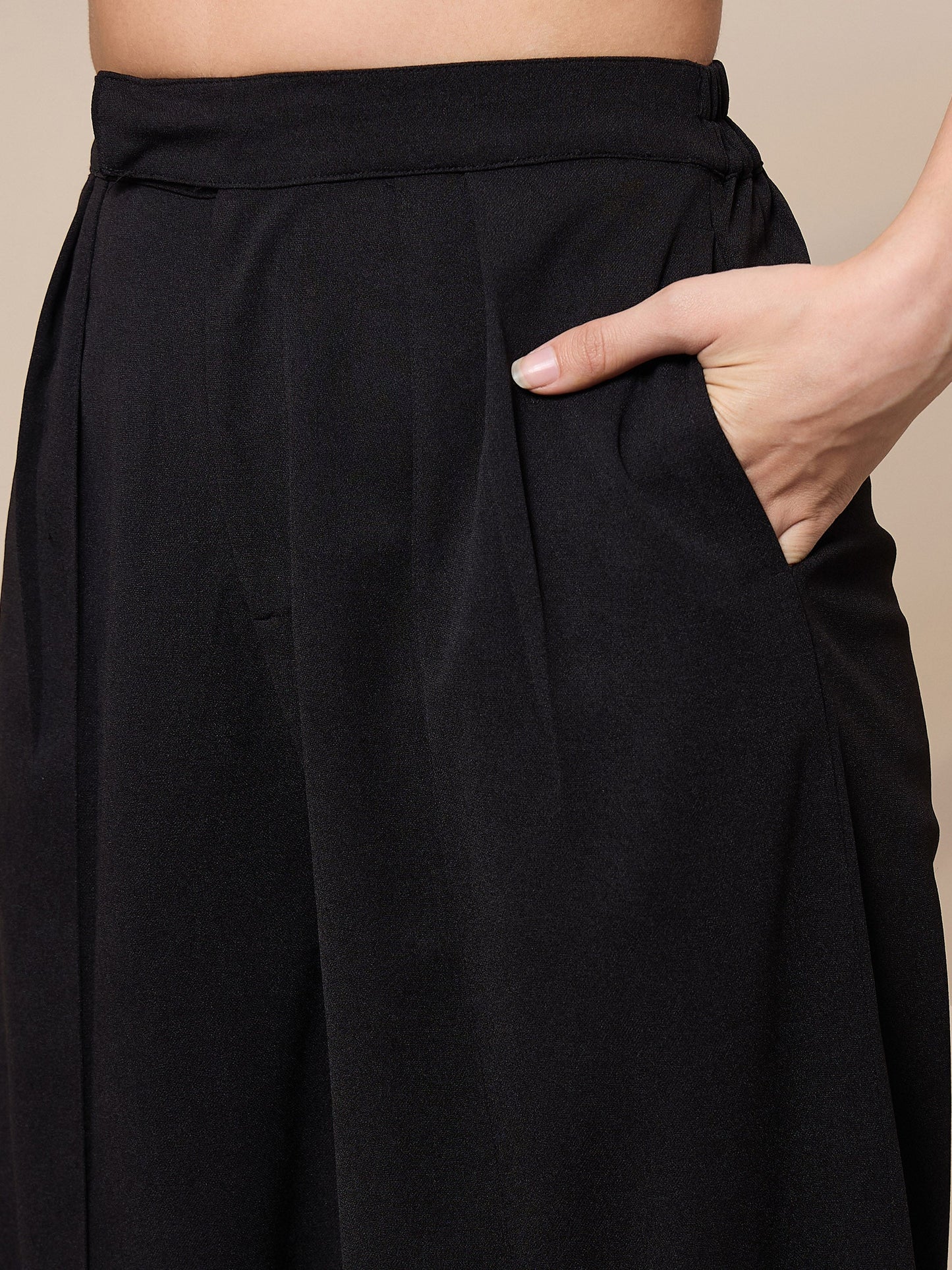Women's Black Solid Co-Ord Set