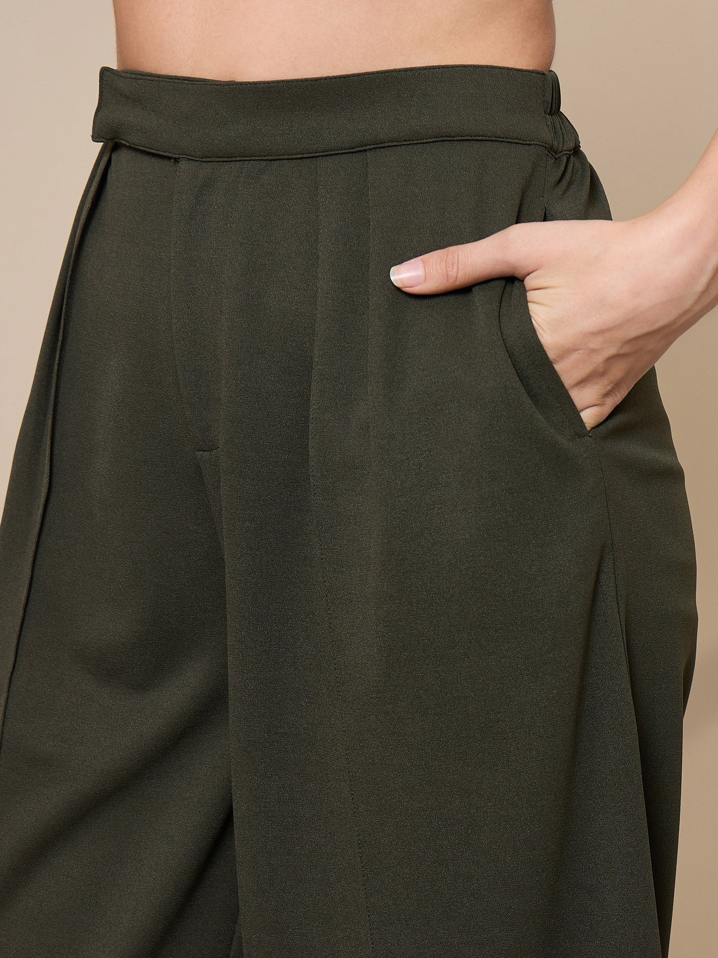 Women's Olive Solid Co-Ord Set