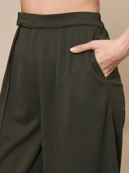 Women's Olive Solid Co-Ord Set