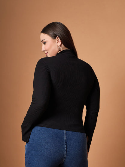 Women's Black Rib Top